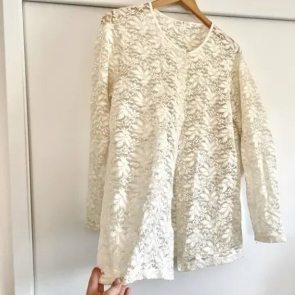 VINTAGE Lace Button Down Cardigan/ Coverall‎ - Picture 1 of 7
